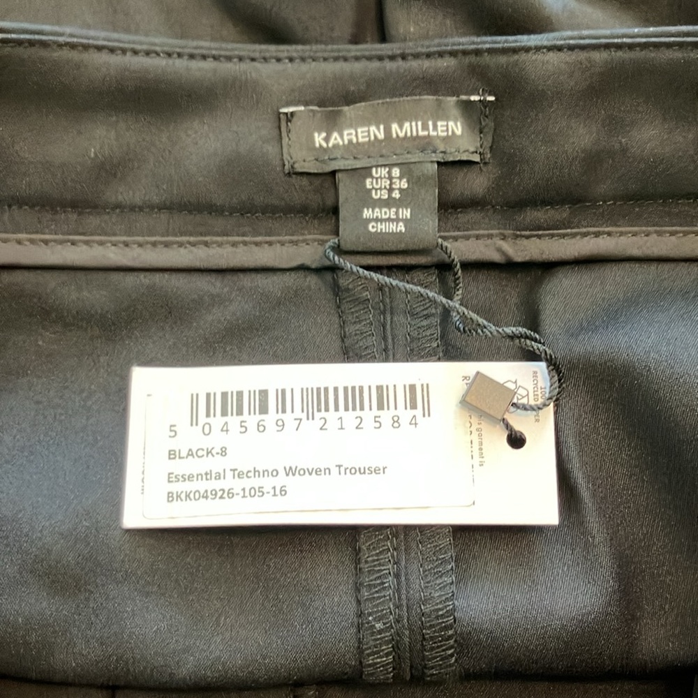 NWT Karen Millen Essential Techno Woven Trouser Black size 4 - Picture 7 of 8